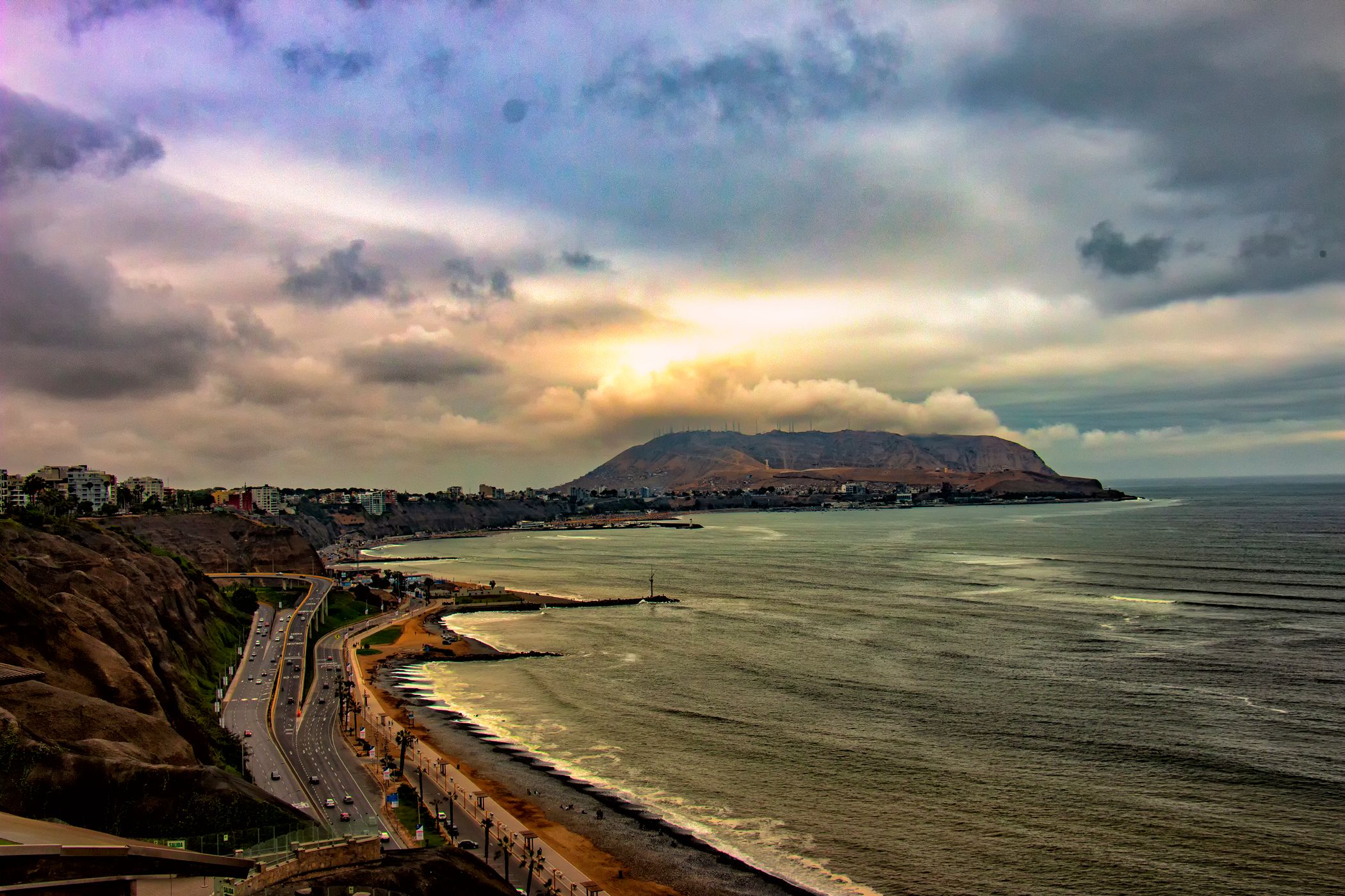 Sunset view from Larcomar, Peru