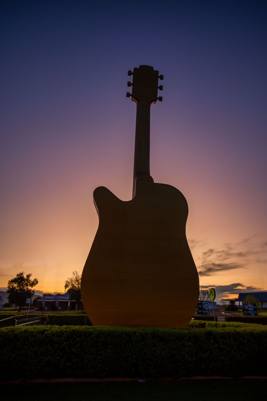 The Big Golden Guitar statue, Tamworth, New South Wales, Australia