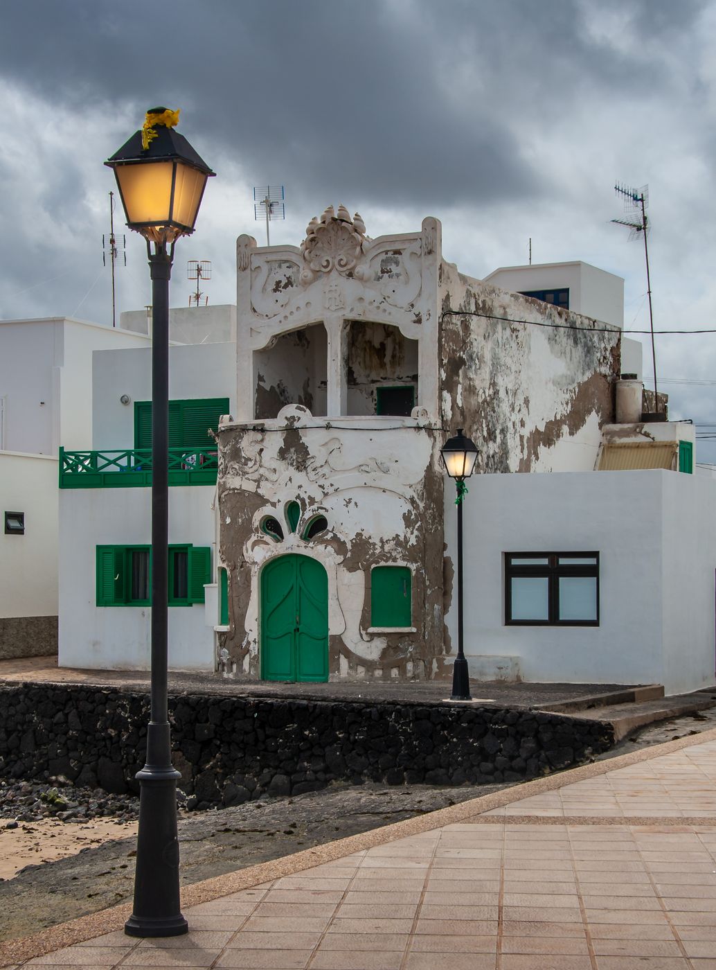 The first modern house in Caleta de Famara, Spain