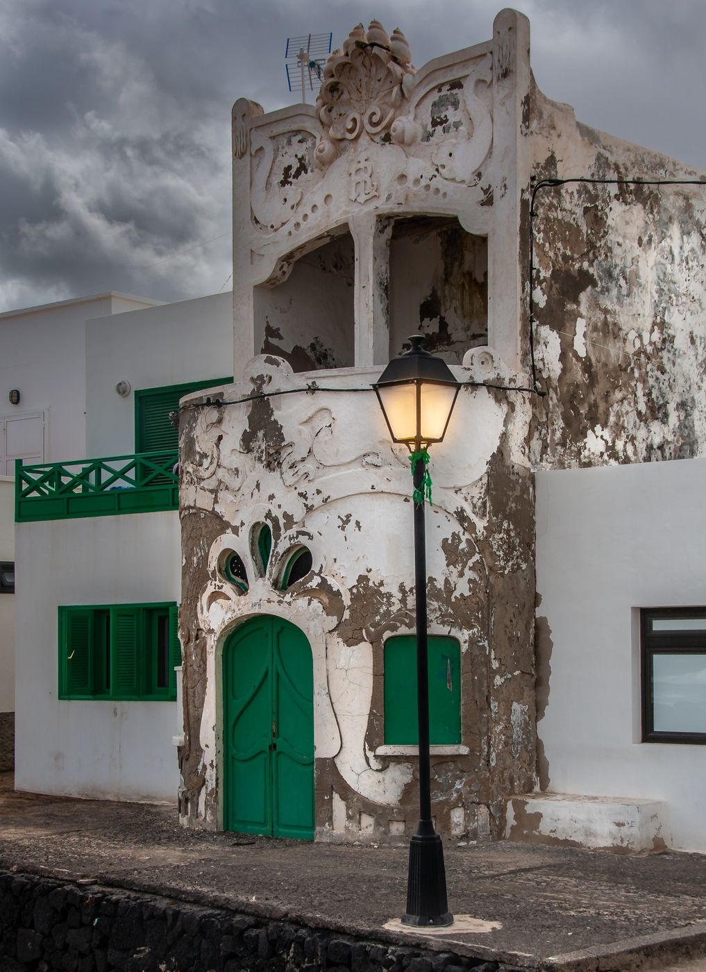 The first modern house in Caleta de Famara, Spain