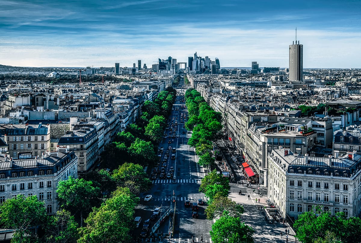 View from Arc de Triomphe, Paris, France