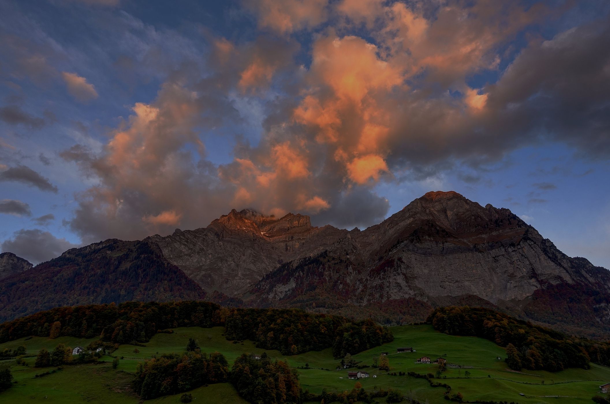 View on Mitlödi/GL, Switzerland