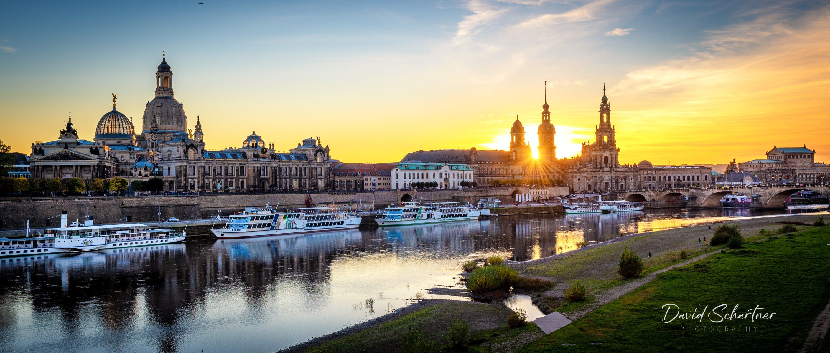 View over Dresden from Carolabrücke, Germany