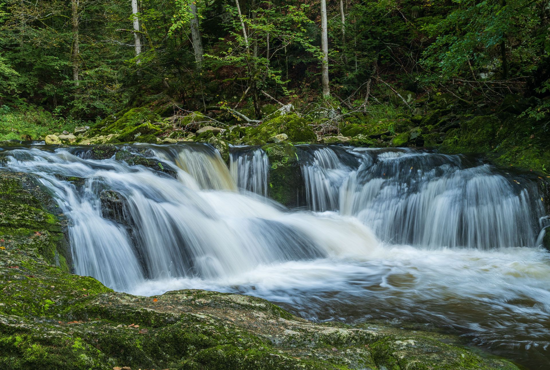 Waterfall at the Wolfsteiner Ohe, Germany