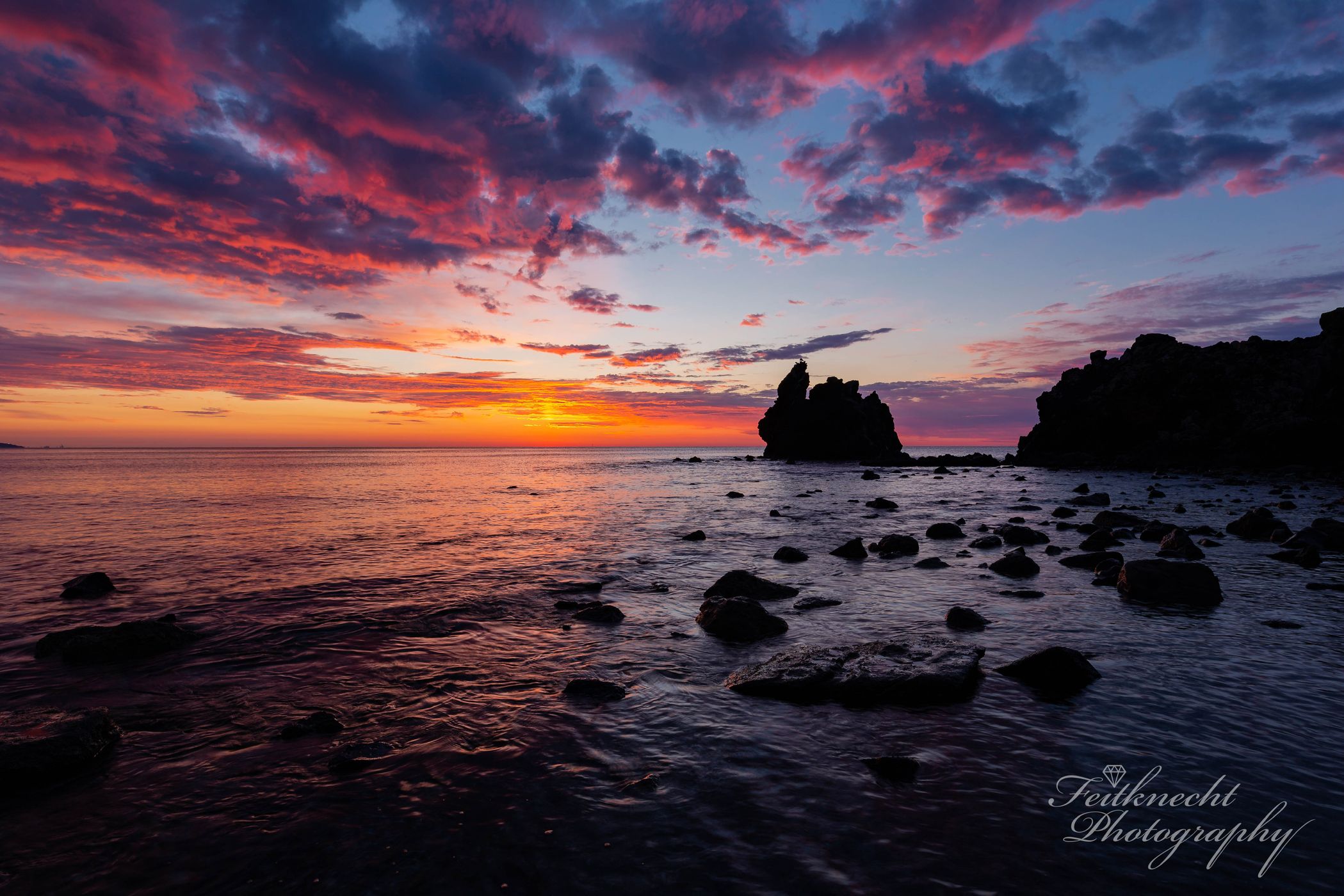 Cap d'Agde, 'La Conque' lava beach, France