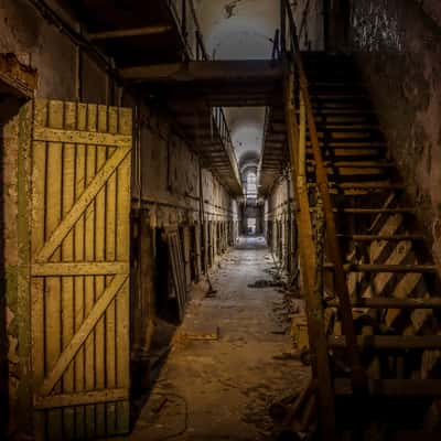 Cell block at Eastern State Penitentiary, USA