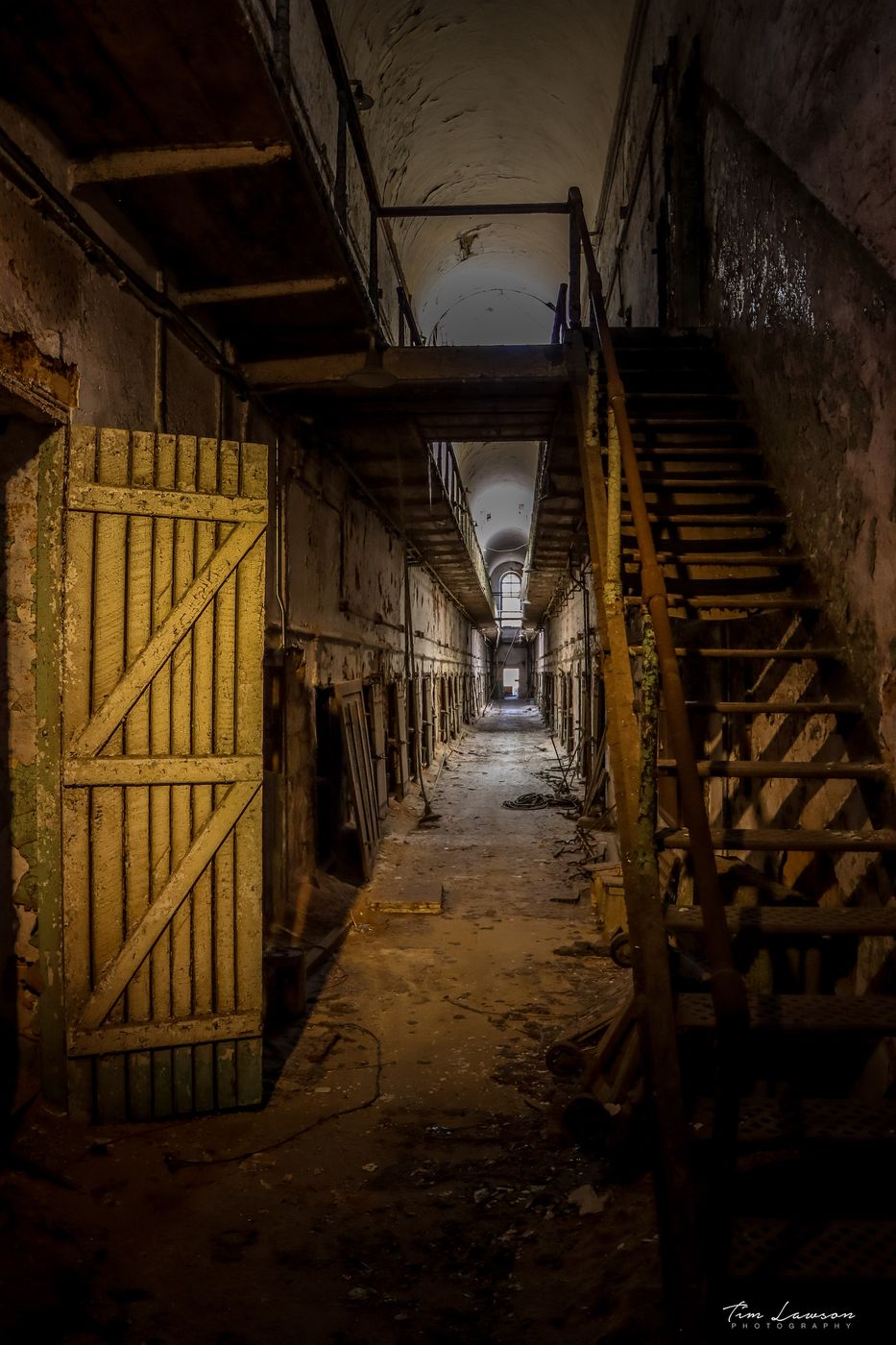 Cell block at Eastern State Penitentiary, USA