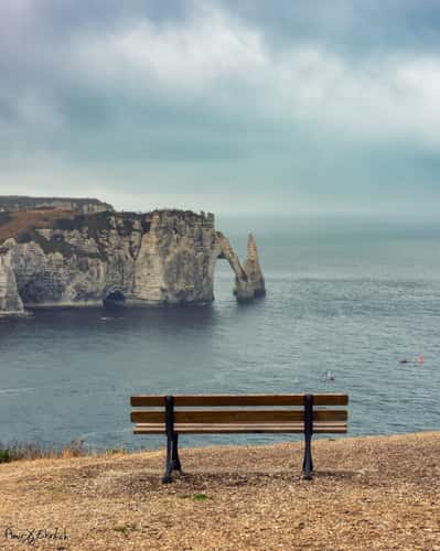 View on Porte d'Aval from the hights of Porte d'Amont