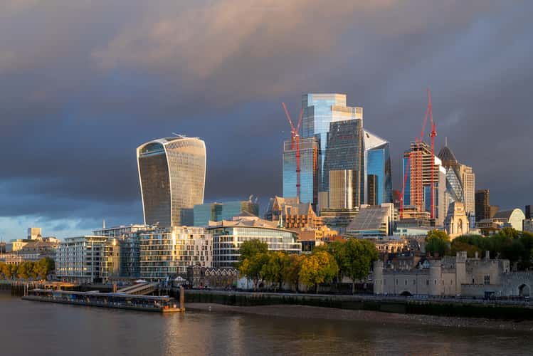 City of London seen from the Tower Bridge, London