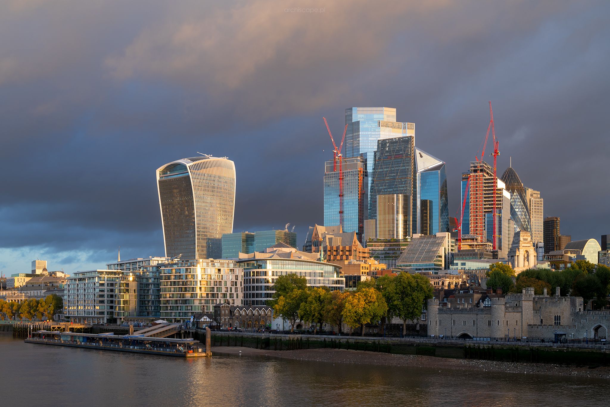 City of London seen from the Tower Bridge, London, United Kingdom