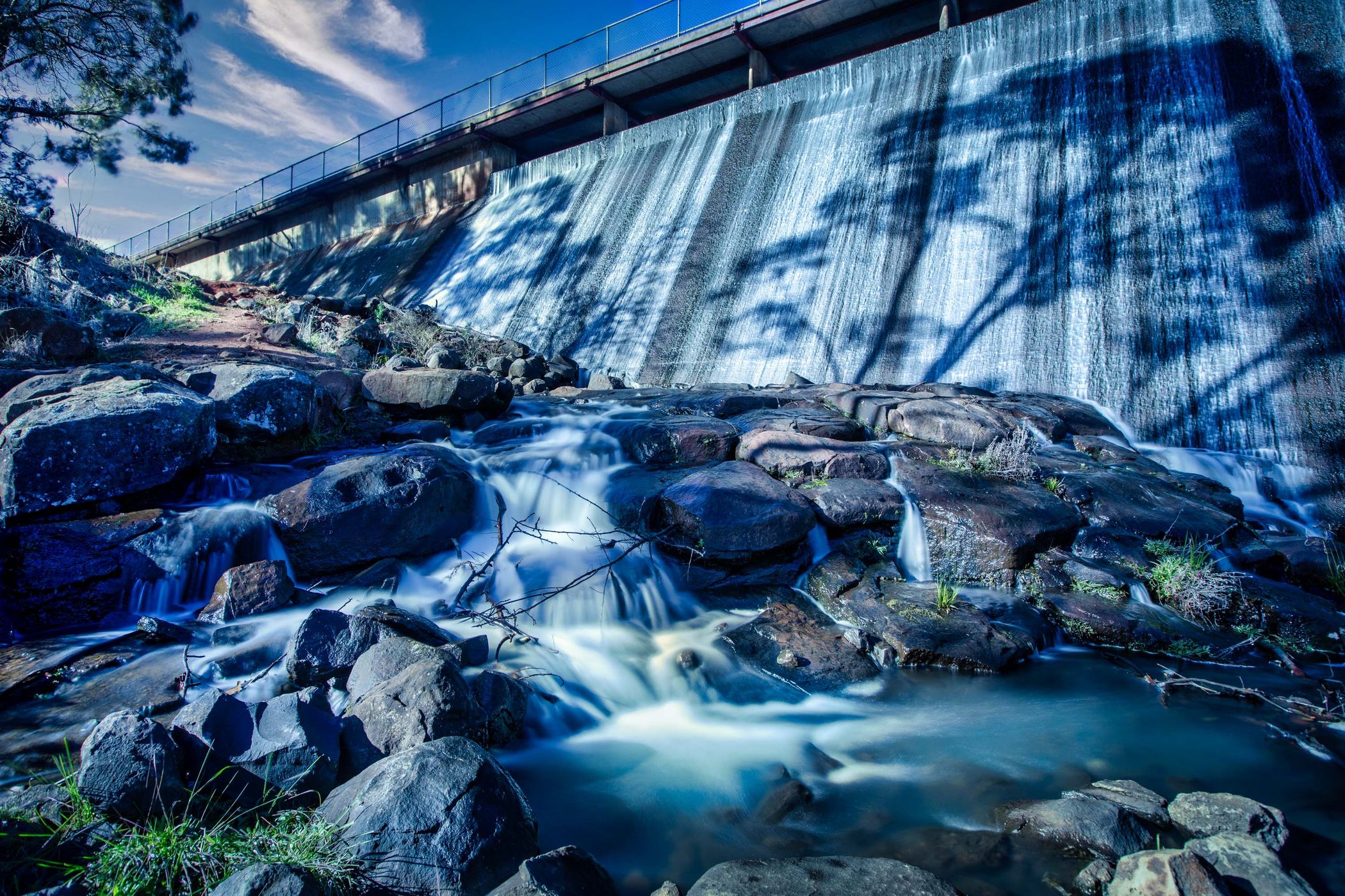 Dam wall, Lake Canobolas, Orange, New South Wales, Australia