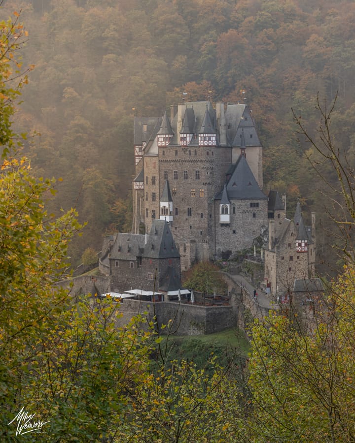 Upper view of Eltz Castle, Germany