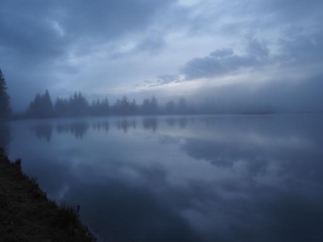 Foggy Hebalm lake (artficial lake)