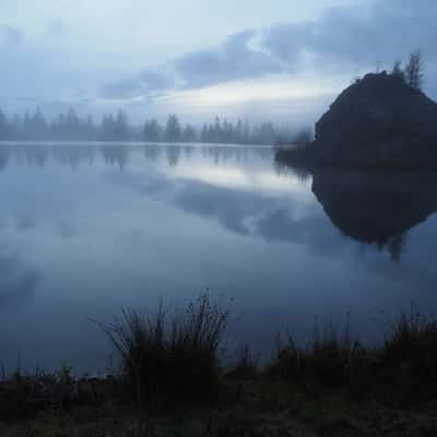 Foggy Hebalm lake (artficial lake), Austria