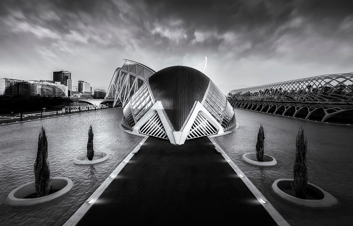 Front of L’Hemisfèric, Valencia, Spain