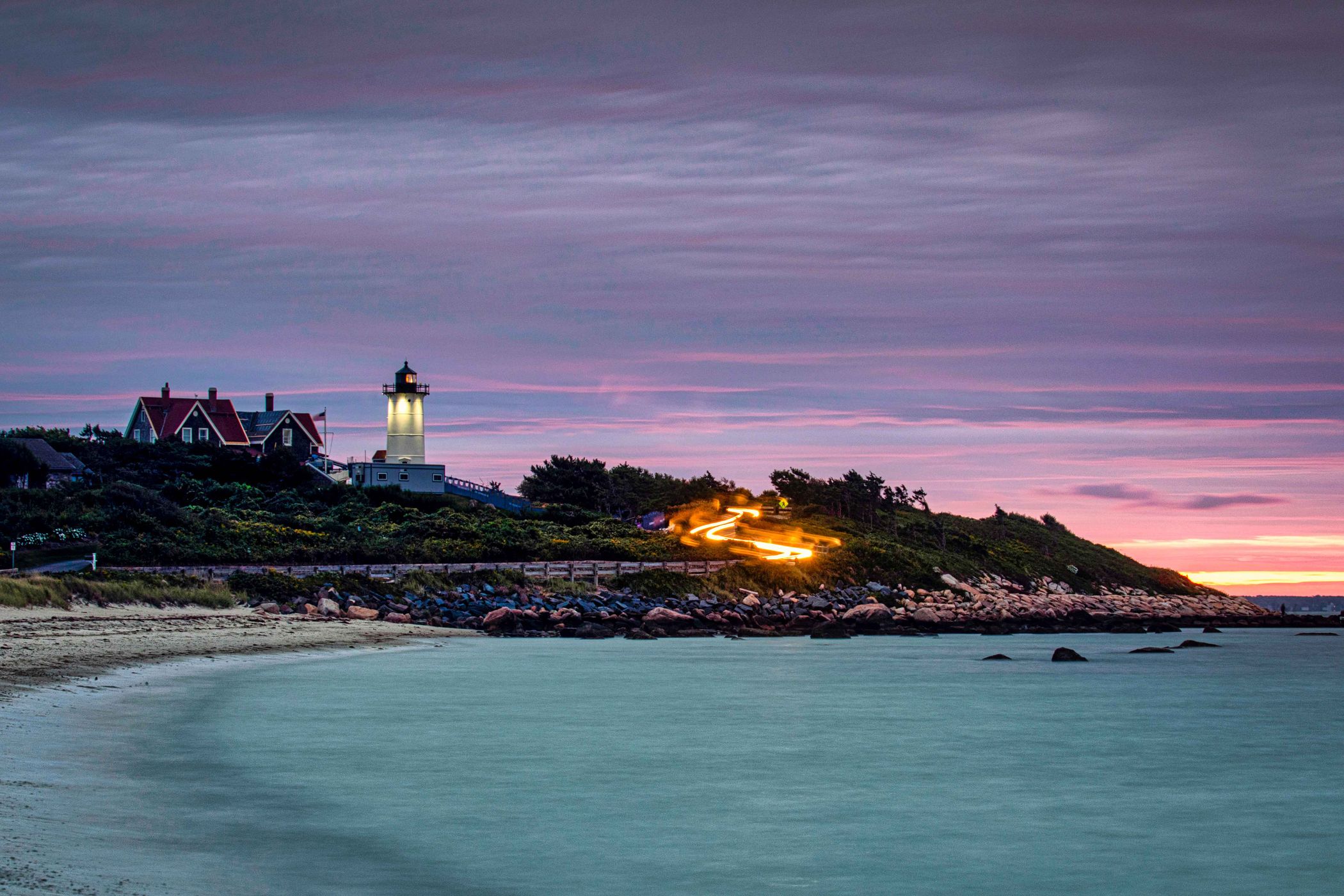 Nobska Lighthouse  sunrise Falmouth Cape Code, USA