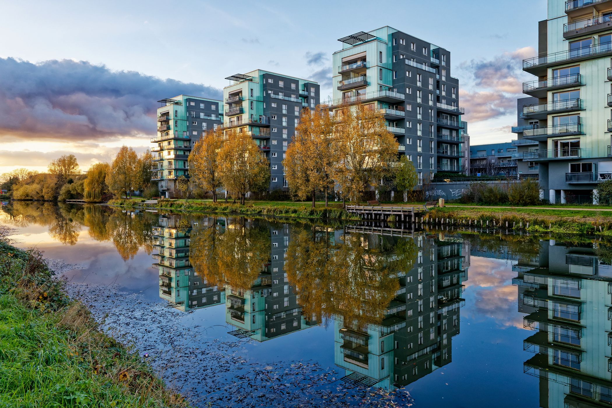 Rennes, the riverside..., France