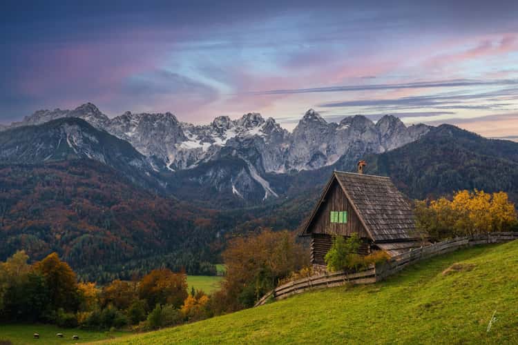 Špik mountain range from Srednji Vrh