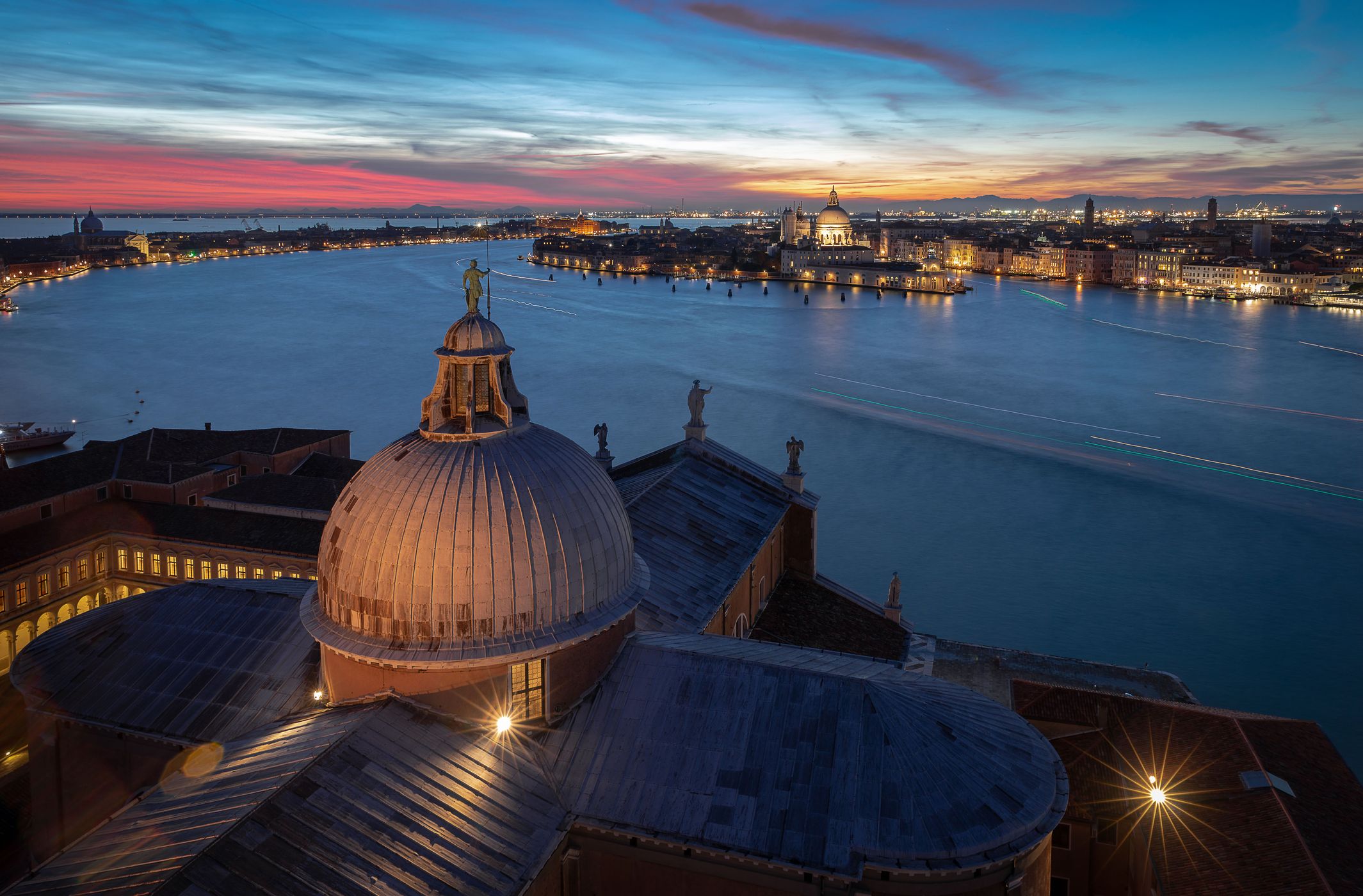 View from the church tower of San Giorgio in Venice, Italy