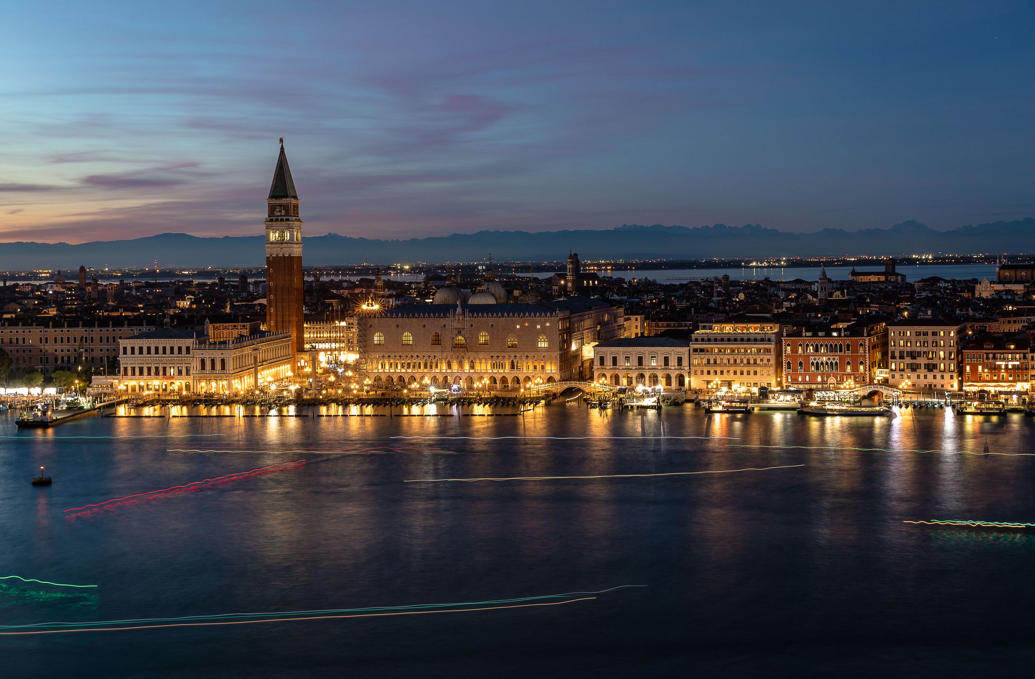 View from the church tower of San Giorgio in Venice, Italy