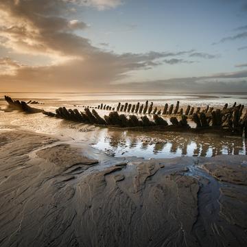 Wreck of SS Nornen off Berrow Beach, United Kingdom