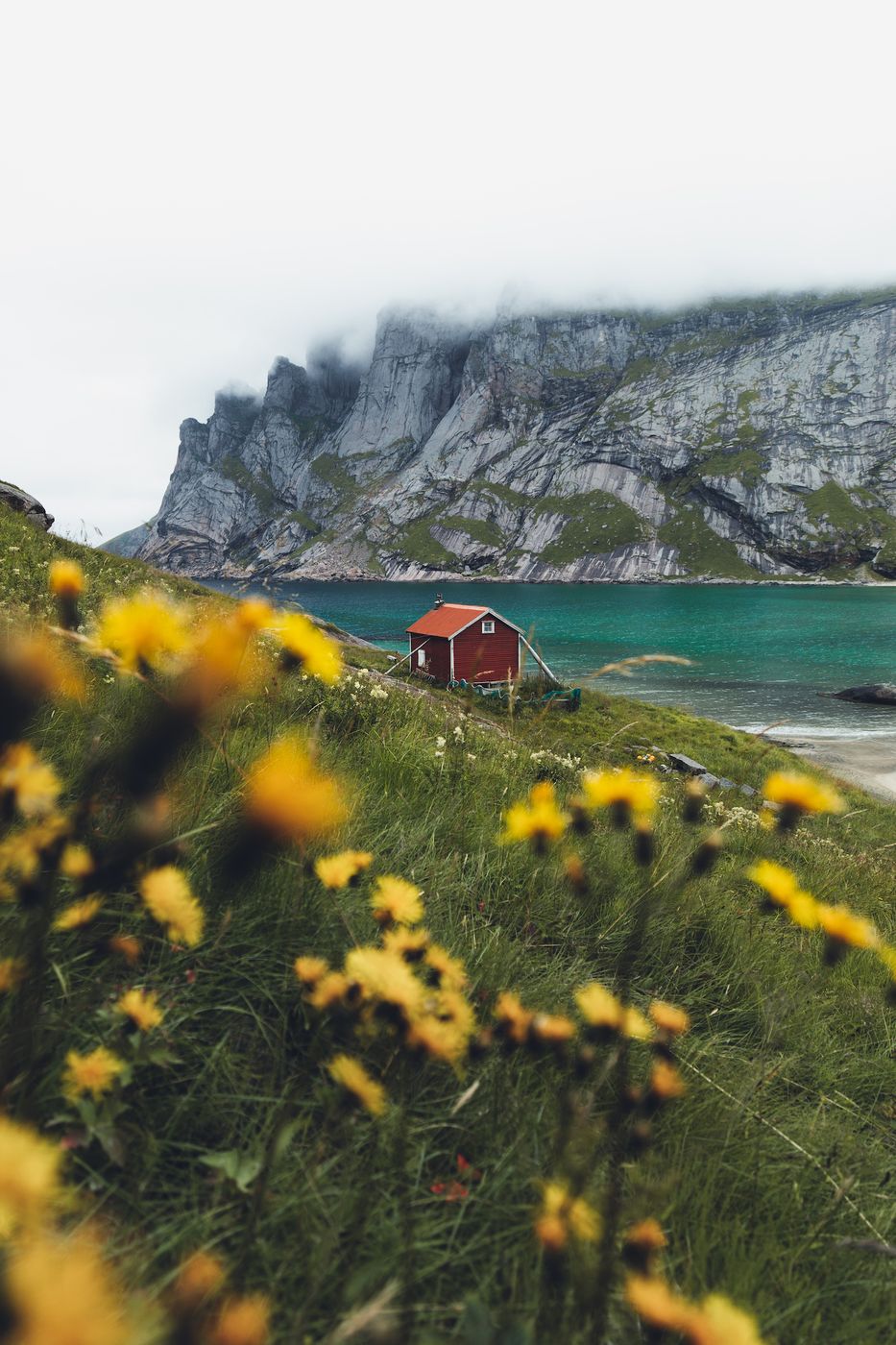 Cabin at Bunes Beach, Lofoten, Norway