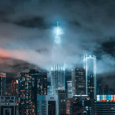 Kuala lumpur Cityscape (side view of Petronas Towers), Malaysia