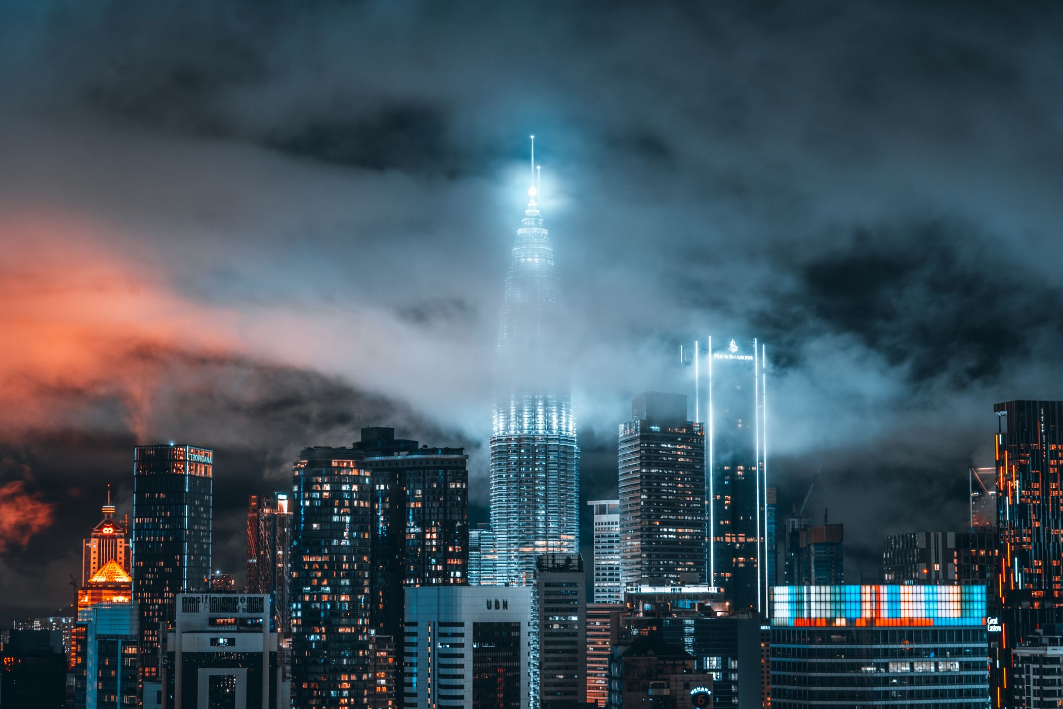 Kuala lumpur Cityscape (side view of Petronas Towers), Malaysia