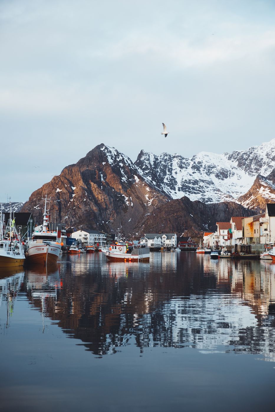 Classic harbour view of Henningsvær, Norway