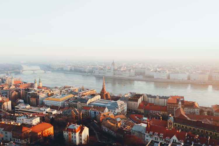 Danube river with cityscape