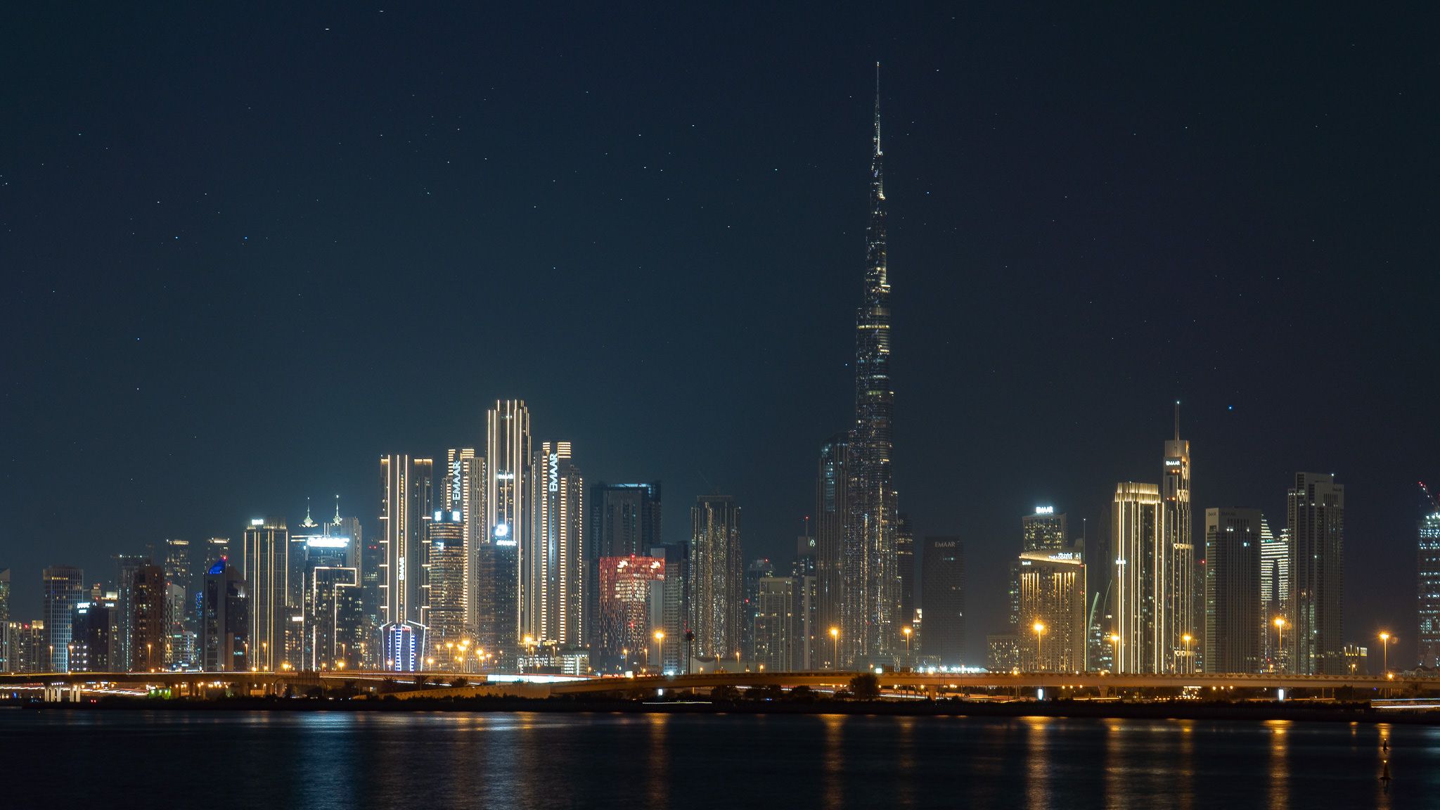 Dubai Skyline At Al Jaddaf Walkway, United Arab Emirates