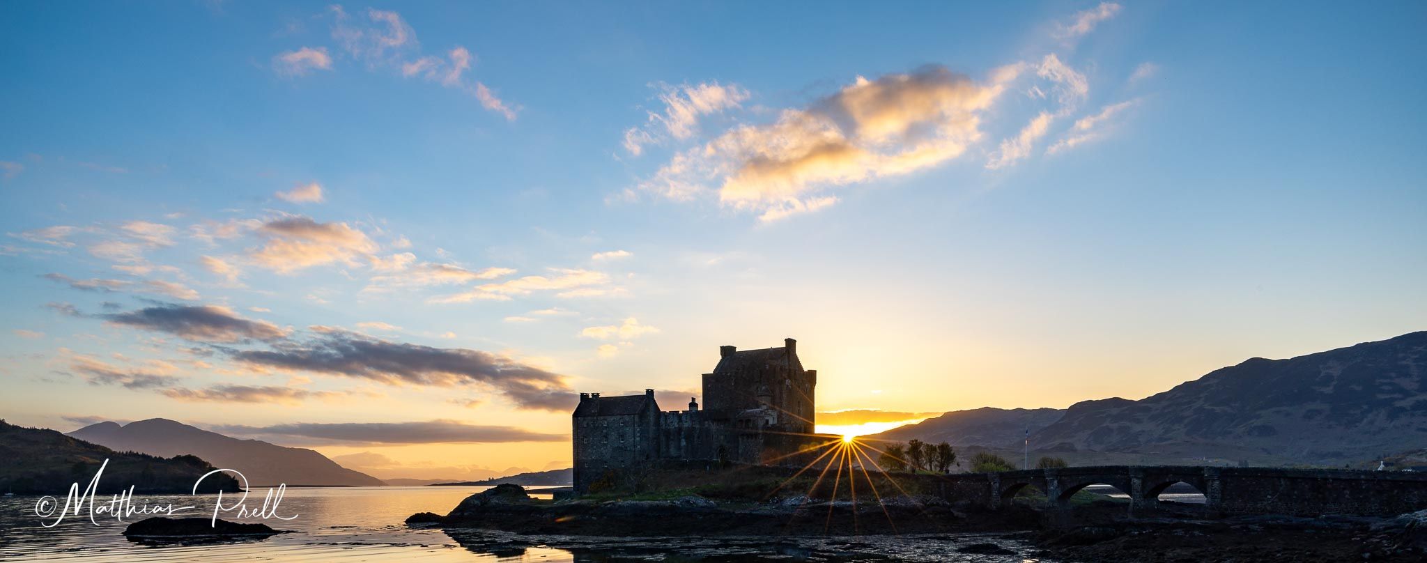 Side view of Eilean Donan Castle, Scotland, United Kingdom