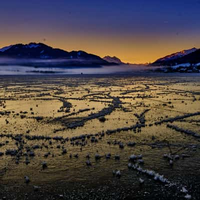 frozen Weissensee, Austria