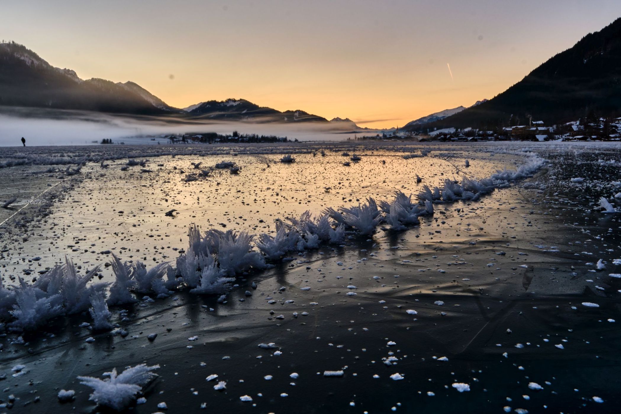 frozen Weissensee, Austria