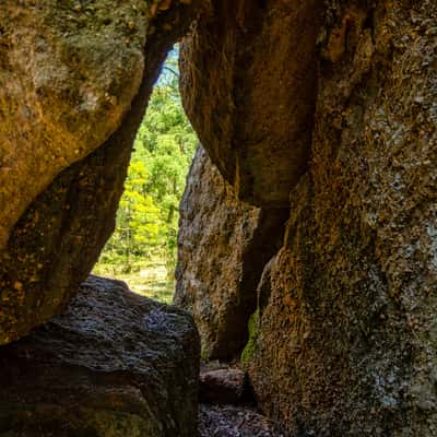 Gap in rocks, Drip Gorge, Ulan, New South Wales, Australia