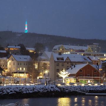 Harstad TV tower at Christmas time, Norway