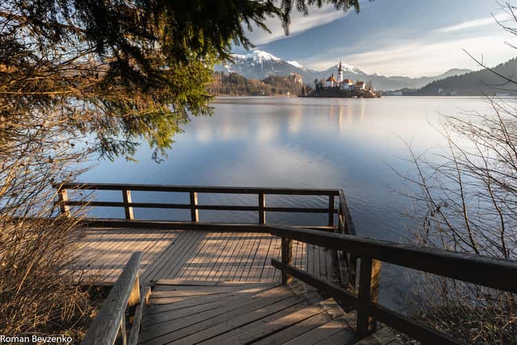 Lake Bled - Wooden Jetty - Rock covered with coins