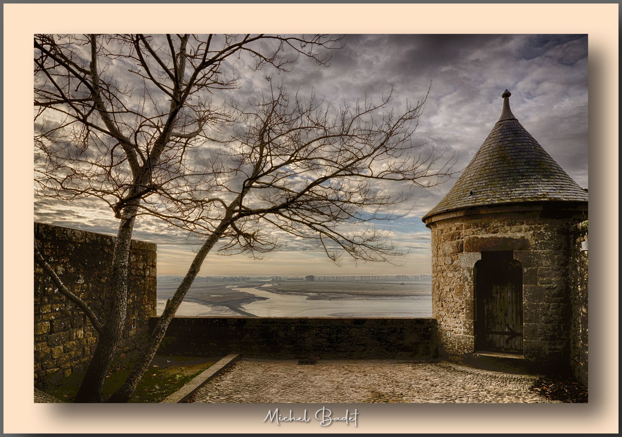 Inside the town Le Mont-Saint-Michel, France