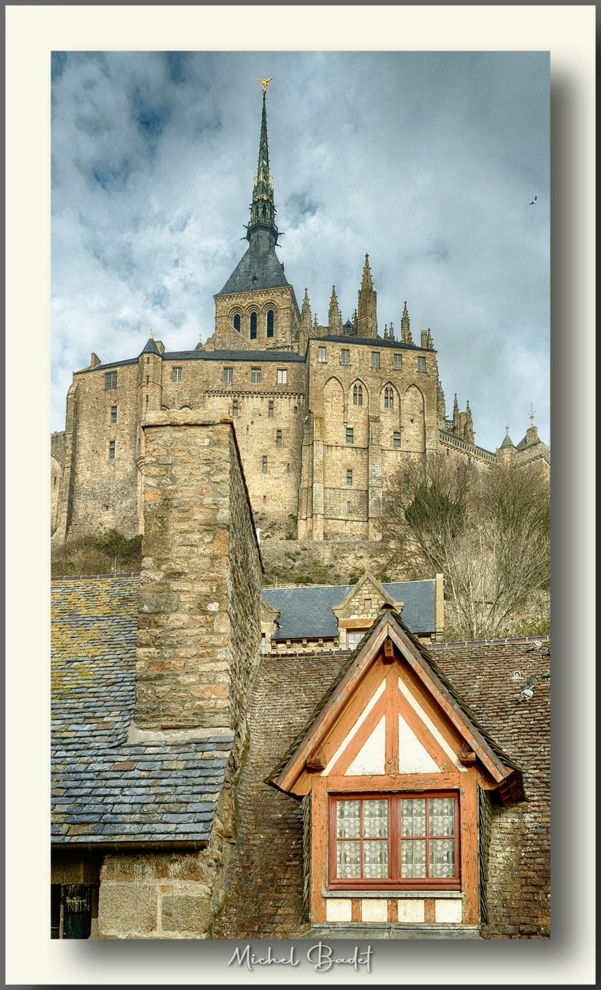 Inside the town Le Mont-Saint-Michel, France