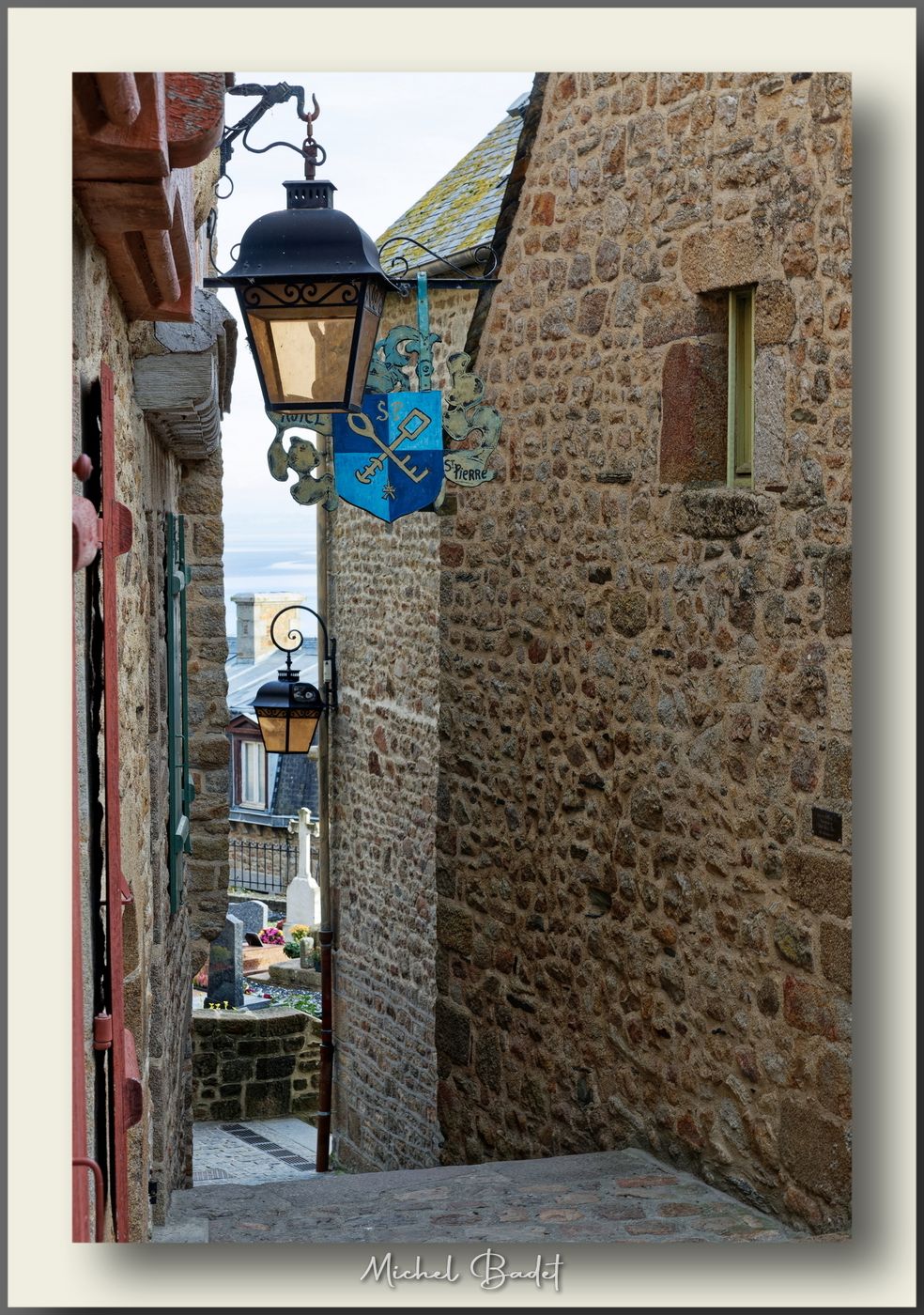Inside the town Le Mont-Saint-Michel, France