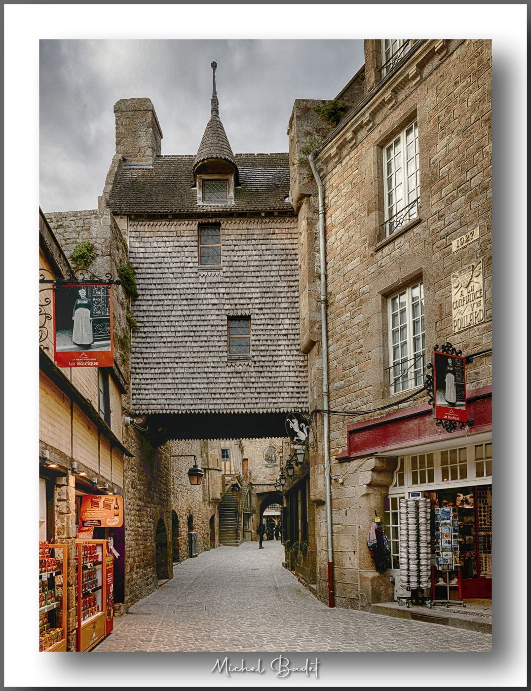 Inside the town Le Mont-Saint-Michel, France