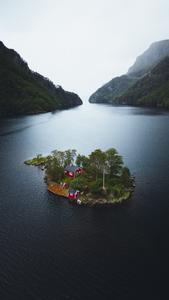 Lovrafjorden island [drone]