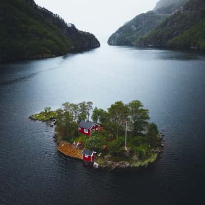 Lovrafjorden island, Norway