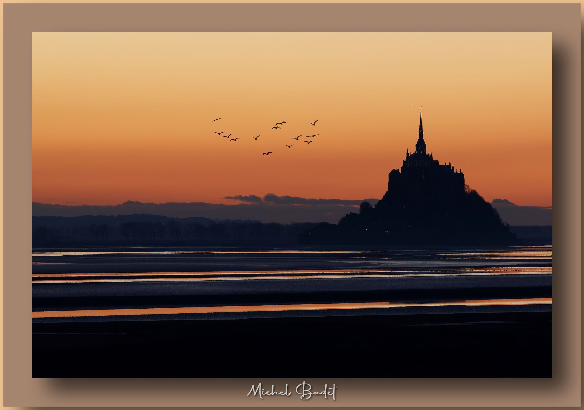 Mont Saint-Michel sunset, France
