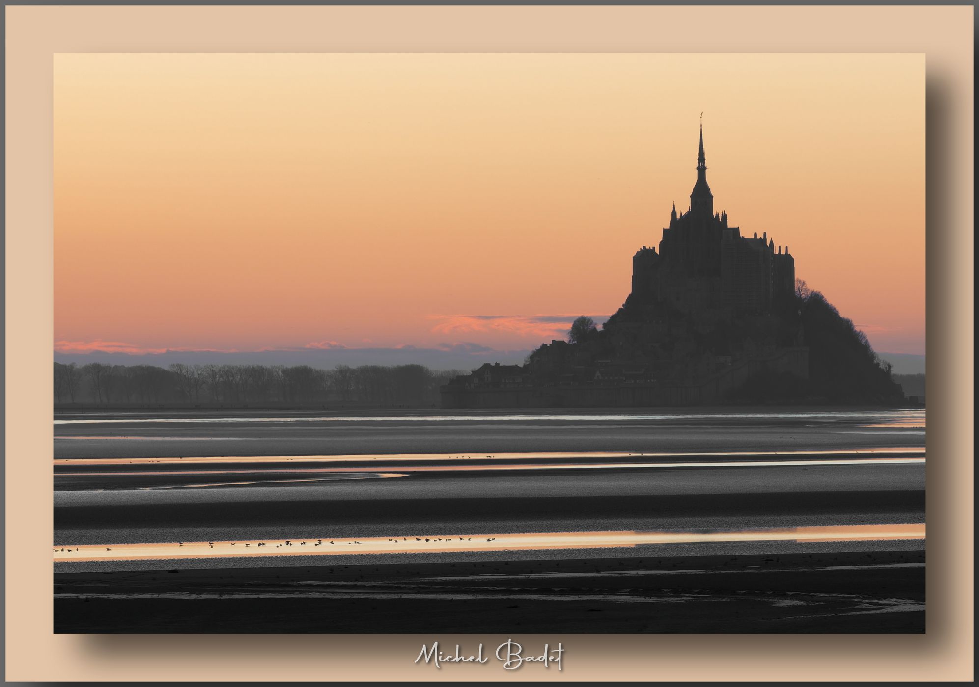 Mont Saint-Michel sunset, France