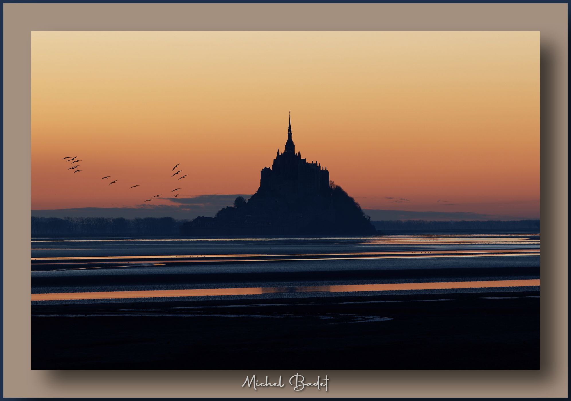 Mont Saint-Michel sunset, France