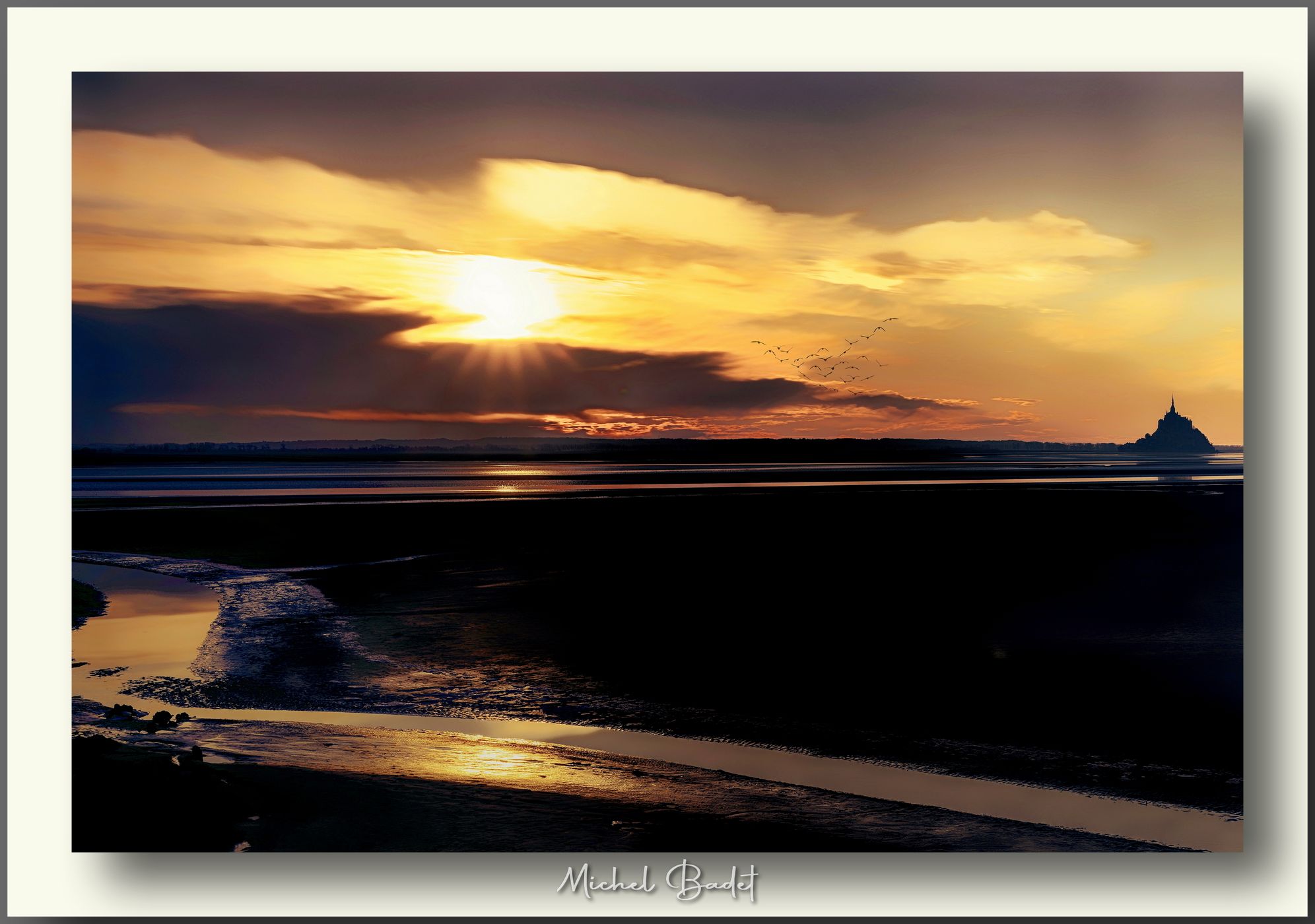 Mont Saint-Michel sunset, France