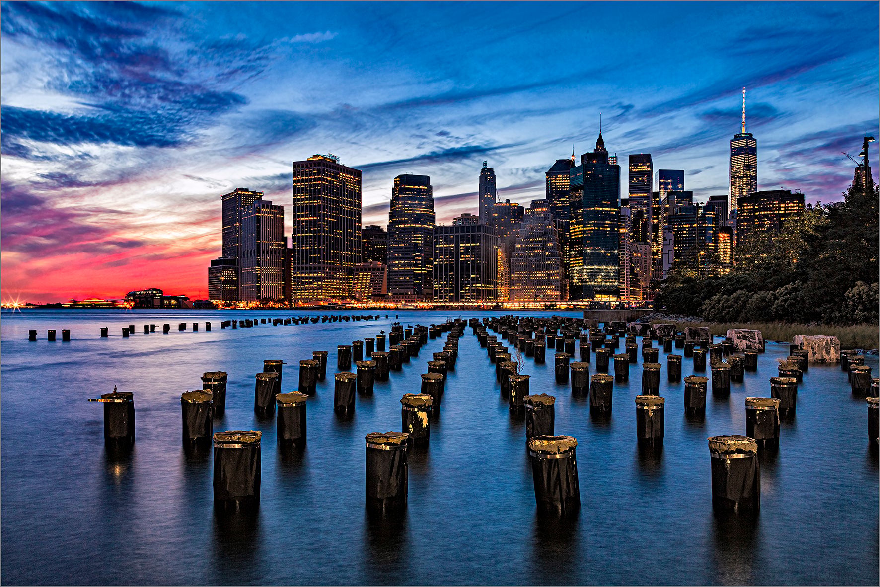 New York City Skyline from Pier 1, Brooklyn, USA