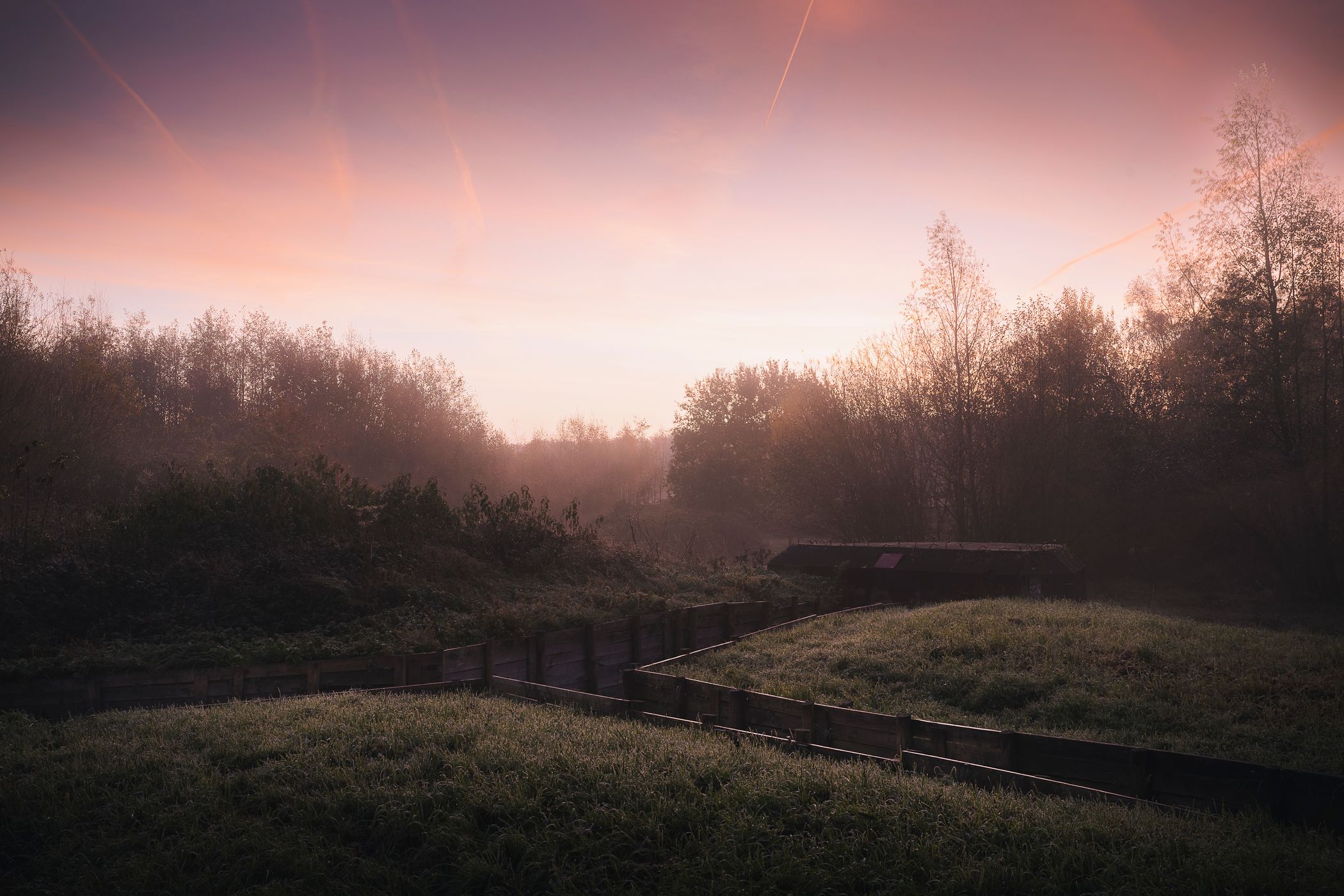 Old war bunker at a defence canal, Netherlands