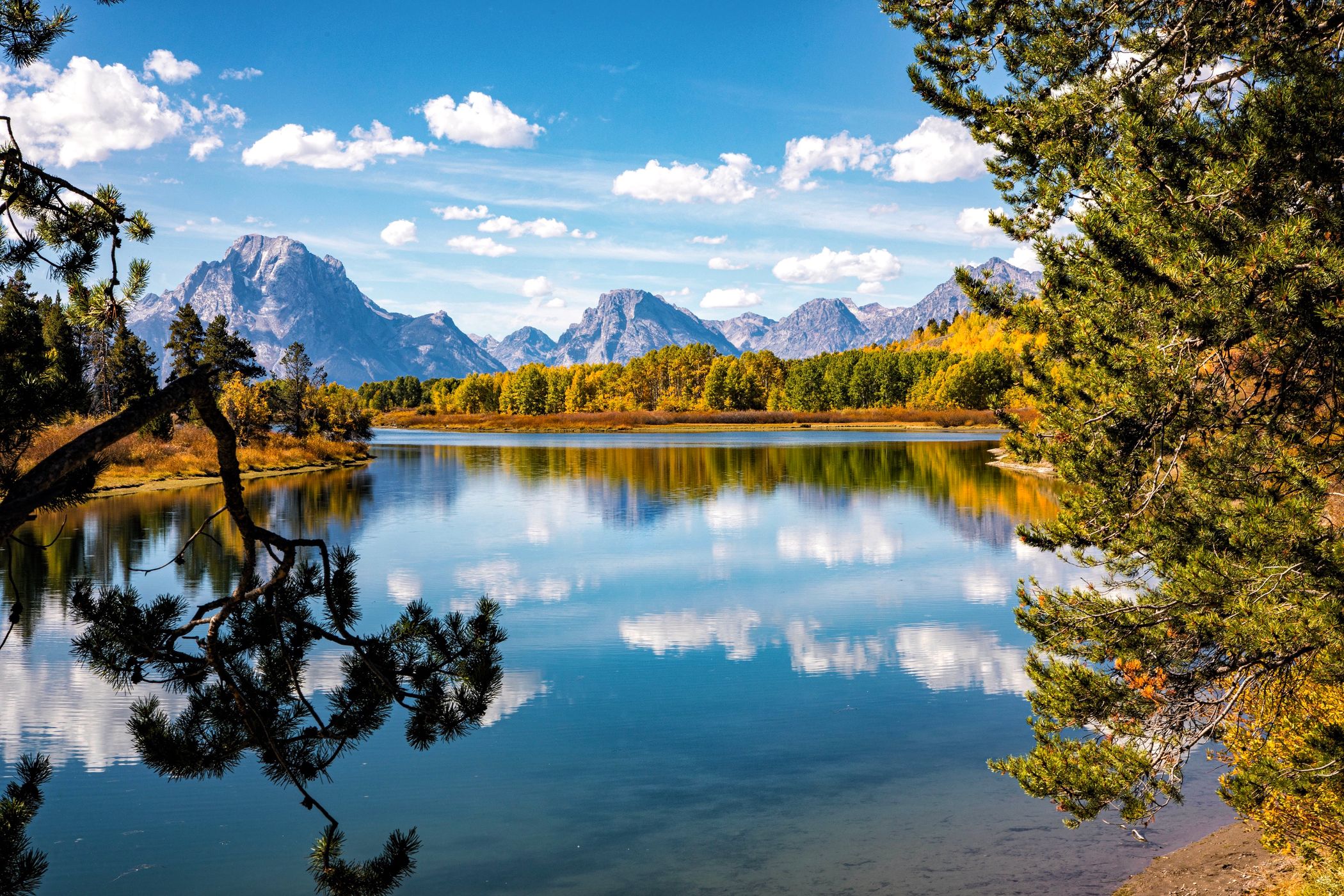 Oxbow Bend at sunset, USA
